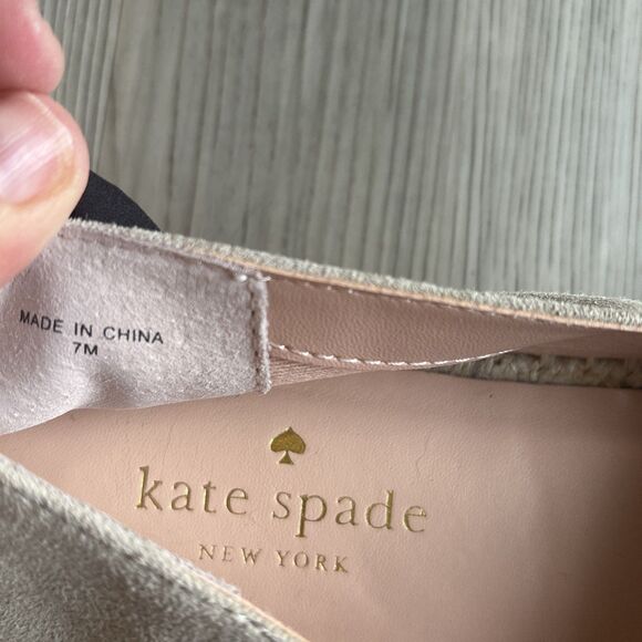 Kate Spade Grayson Beige Suede  Espadrilles Size 7 - Picture 9 of 14